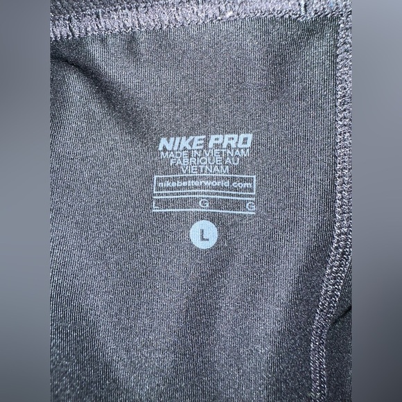 Nike Pro Black Compression Shorts "Nike" Waistband Size L - Picture 7 of 7